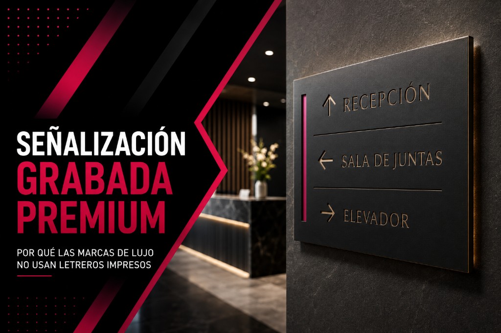 Señalización grabada premium: por qué las marcas de lujo no usan letreros impresos